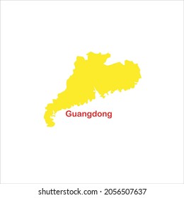 Guangdong Map On White Background