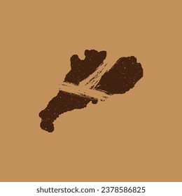 Mapa de Guangdong - Mapa mundial de la plantilla de vector internacional. Ilustración vectorial de silueta de la región de China