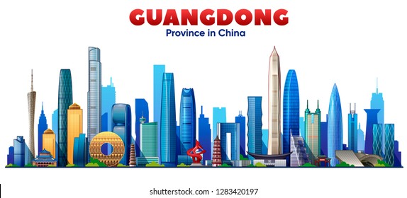 Guangdong skyline. The most prominent buildings of Guangdong province.( guangzhou, dongguan ,foshan, shenzhen )