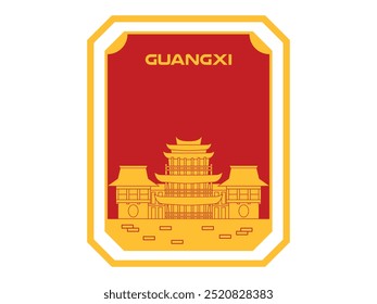 Região autônoma de Guangxi no sul da China templo famoso natureza destino turismo atração caverna lugar cartão postal design