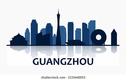 Guangzhou City Skyline. Vector Illustration