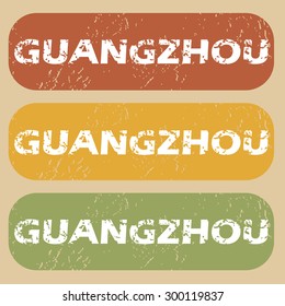 Guangzhou on colored background