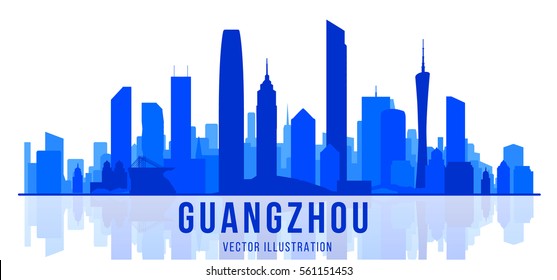 Guangzhou silhouette skyline