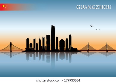 Guangzhou skyline - vector illustration