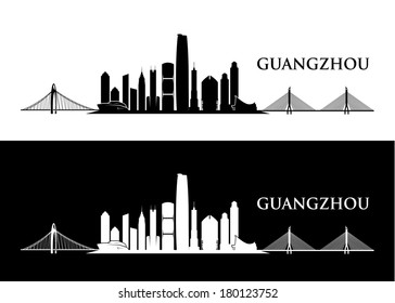 Guangzhou skyline - vector illustration