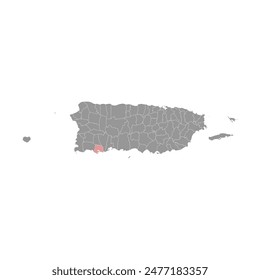 Guanica map, administrative division of Puerto Rico. Vector illustration.