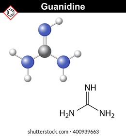 Guanidine Structure Chemical Formula Model 2d Stock Vector Royalty Free