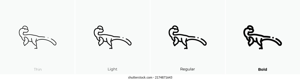 Guanlong Icon. Thin, Light Regular And Bold Style Design Isolated On White Background