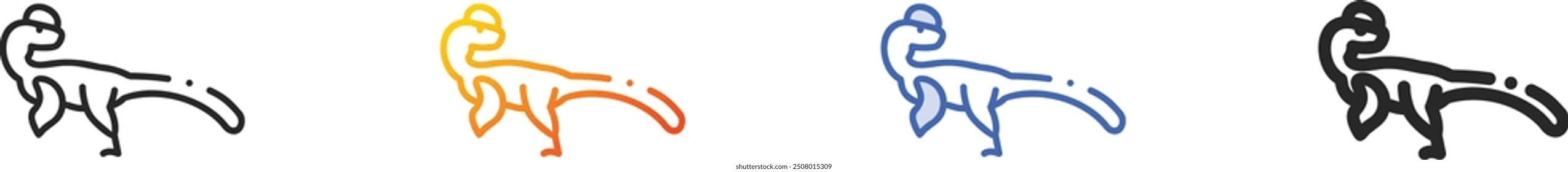 guanlong icon.Thin Linear, Gradient, Blue Stroke and bold Style Design Isolated On White Background