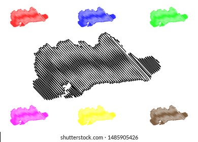 Guantanamo Province (Republic of Cuba, Provinces of Cuba) map vector illustration, scribble sketch Guantanamo map