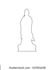 Guanyin Statue Path on the white background