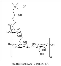 Vector de molécula de cloruro de guar hidroxipropiltrimonio