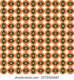 Guarana Flower Fruit Orange Green Circle Eye Geometric Pattern Background