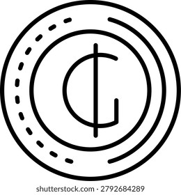 Guarani Line Icon Vector Design
