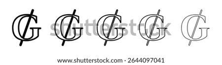 Guarani sign icon concept. graphic design, logo, Web, UI.