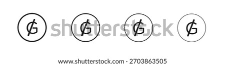 Guarani sign icon linear vector icon in a editable style.