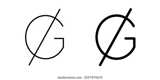 Guarani sign vector icon set black filled and outlined style.