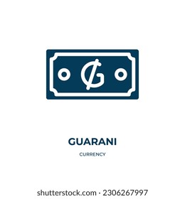 guarani vector icon. guarani, credit, pay filled icons from flat currency concept. Isolated black glyph icon, vector illustration symbol element for web design and mobile apps