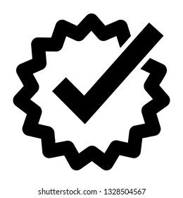 Guarantee approval certificate , vector illustration isolated on white background and icon black color- Vector