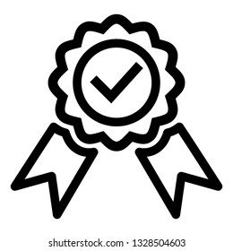 Guarantee approval certificate , vector illustration isolated on white background and icon black color- Vector