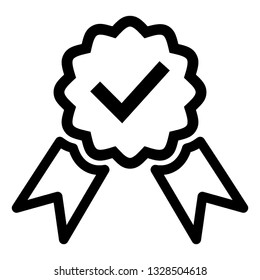 Guarantee approval certificate , vector illustration isolated on white background and icon black color- Vector