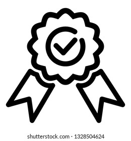 Guarantee approval certificate , vector illustration isolated on white background and icon black color- Vector