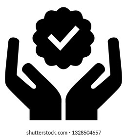 Guarantee approval certificate , vector illustration isolated on white background and icon black color- Vector