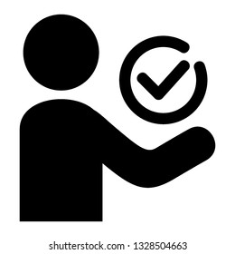Guarantee approval certificate , vector illustration isolated on white background and icon black color- Vector