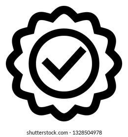 Guarantee approval certificate , vector illustration isolated on white background and icon black color- Vector