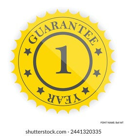 Guarantee badge 1 year colored Golden Matt 