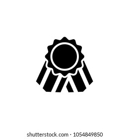Guarantee Badge. Flat Vector Icon. Simple black symbol on white background