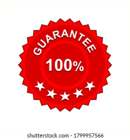 guarantee badge with star shape isolated on white background. vector illustration