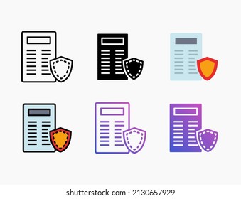 guarantee contract icon set with line, outline, flat, filled, glyph, color, gradient. Editable stroke and pixel perfect. Can be used for digital product, presentation, print design and more.
