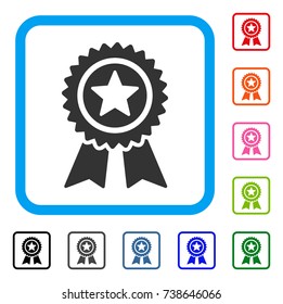 Guarantee icon. Flat grey iconic symbol in a light blue rounded square. Black, gray, green, blue, red, orange color variants of Guarantee vector. Designed for web and app user interface.