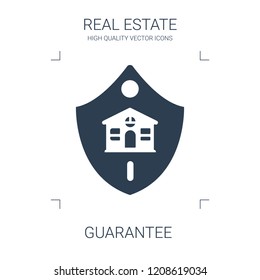 guarantee icon. high quality filled guarantee icon on white background. from real estate collection flat trendy vector guarantee symbol. use for web and mobile