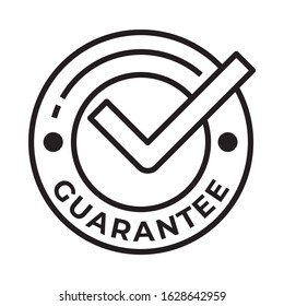 Guarantee icon is in line and pixel perfect style. Symbol with check mark in circle for web design. Isolated object on a white background.