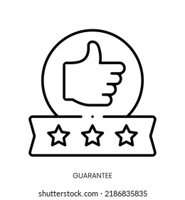 icono de garantía. Signo de estilo lineal aislado en fondo blanco. Ilustración del vector