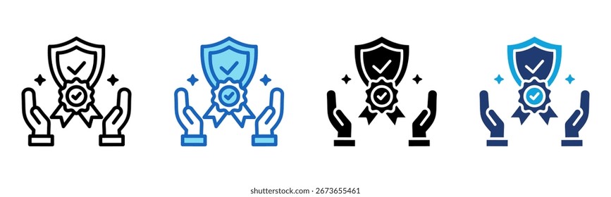 ícone Garantia Ilustração de vetor de vários estilos