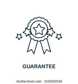 Guarantee icon outline style. Thin line creative Guarantee icon for logo, graphic design and more.