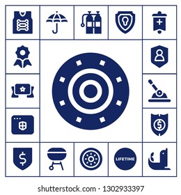  guarantee icon set. 17 filled guarantee icons.  Simple modern icons about  - Armor, Quality, Banner, Shield, Antivirus, Control, Protection, Charcoal, Oxigen, Lifetime, Seal