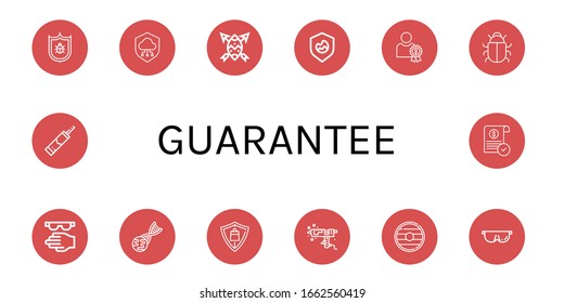 conjunto de iconos de garantía. Colección de iconos Antivirus, Shield, Rewards, Protective, Gmo, Protection, Silicone, Approbar