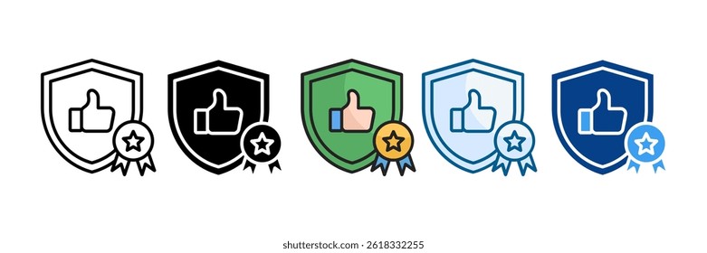 Ícone de garantia define coleção de vários estilos