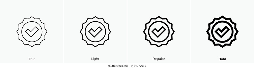 guarantee icon. Thin, Light Regular And Bold style design isolated on white background