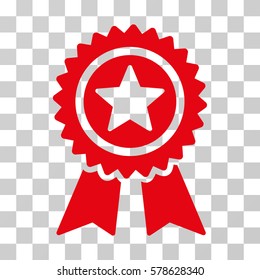 Guarantee icon. Vector illustration style is flat iconic symbol, red color, transparent background. Designed for web and software interfaces.