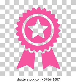 Guarantee icon. Vector illustration style is flat iconic symbol, pink color, transparent background. Designed for web and software interfaces.