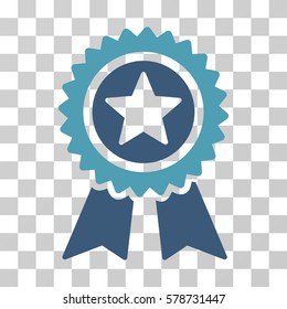 Guarantee icon. Vector illustration style is flat iconic bicolor symbol, cyan and blue colors, transparent background. Designed for web and software interfaces.