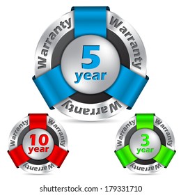 Guarantee insignias with ten 5 and 3 year warranties