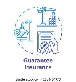 Guarantee insurance concept icon. Documental agreement. Safety coverage for property. Business contract idea thin line illustration. Vector isolated outline RGB color drawing. Editable stroke