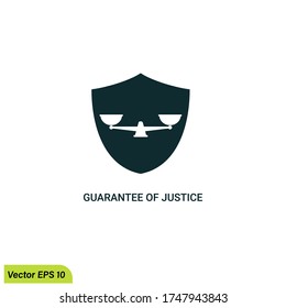 guarantee of justice icon illustration vector eps 10 logo template