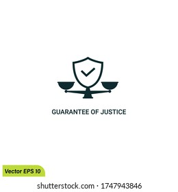 guarantee of justice icon illustration vector eps 10 logo template